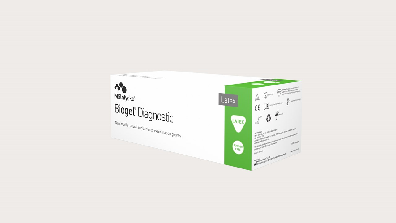 Biogel® Diagnostic Latex Exam Gloves Fitted Size 8 Beige Box of 25 product image