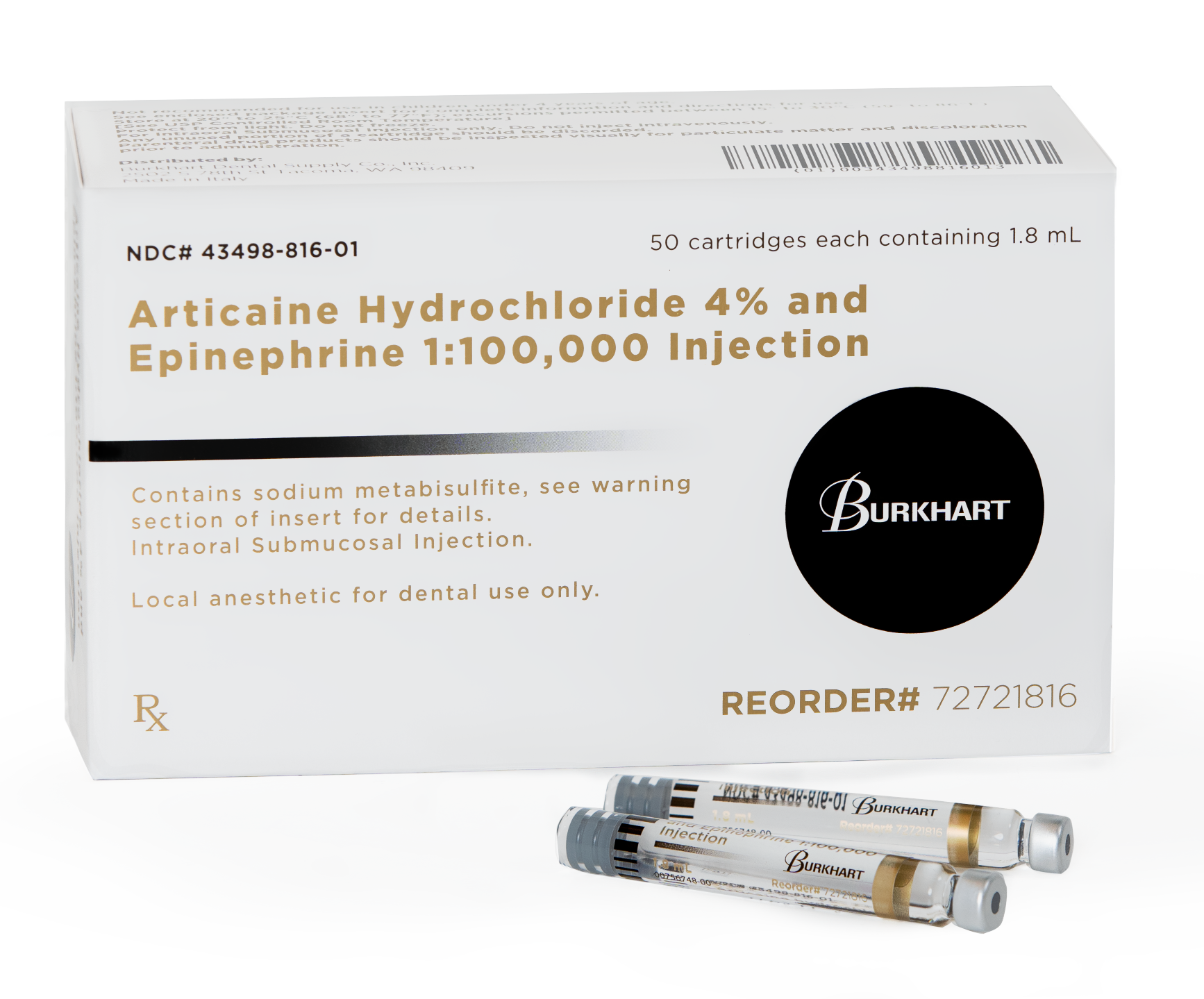Articaine 4% w/Epinephrine 1:100M (50) - Articaine 4% w/Epinephrine 1:100M (50) - Image 1