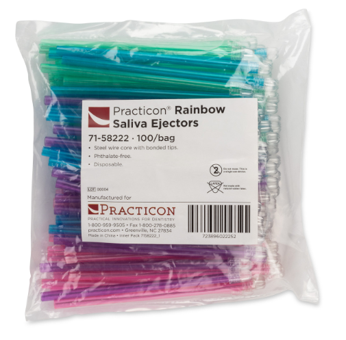 Practicon Rainbow Saliva Ejectors Pack of 100 thumbnail 2
