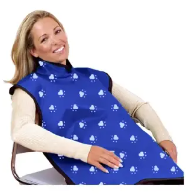 Lead Child Bib Apron w/Collar Blue Paw Print - Lead Child Bib Apron w/Collar Blue Paw Print - Image 1