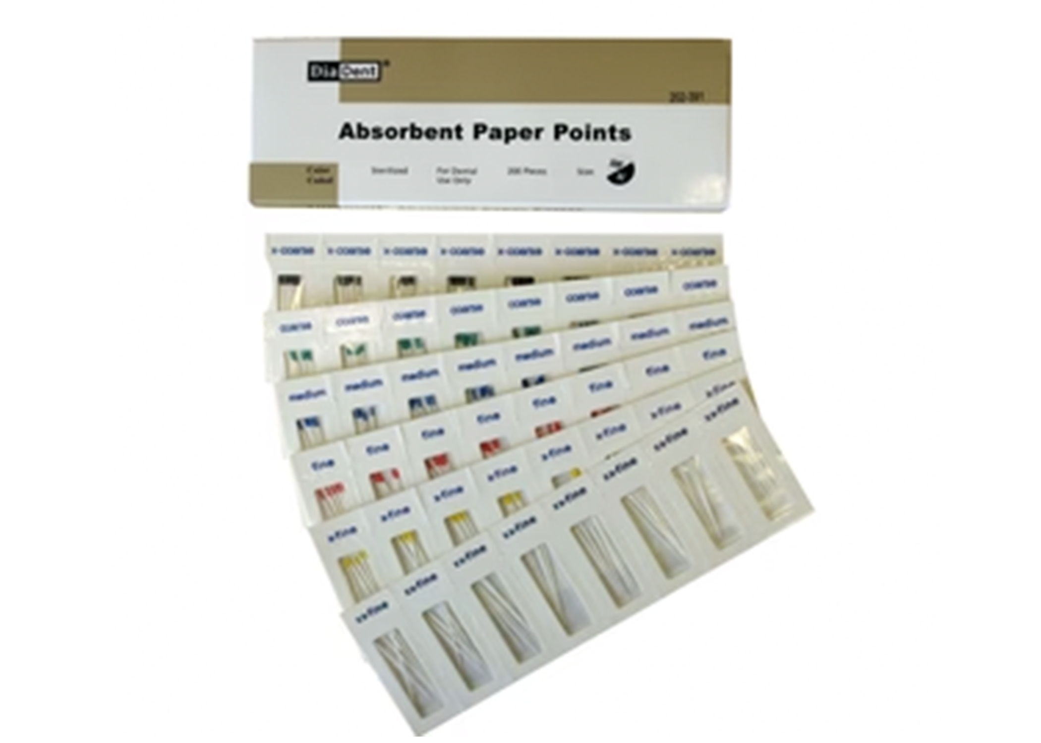 #50 Yellow .02 Taper DiaDent Non-Marked Absorbent Paper Points Cell Box of 200 thumbnail 4