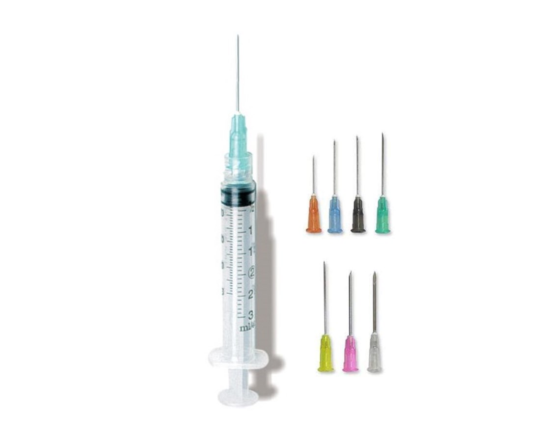 Hypodermic Syringe/Needle 25gx1" 3cc Dark Blue Conventional LDS 100/Bx thumbnail 2