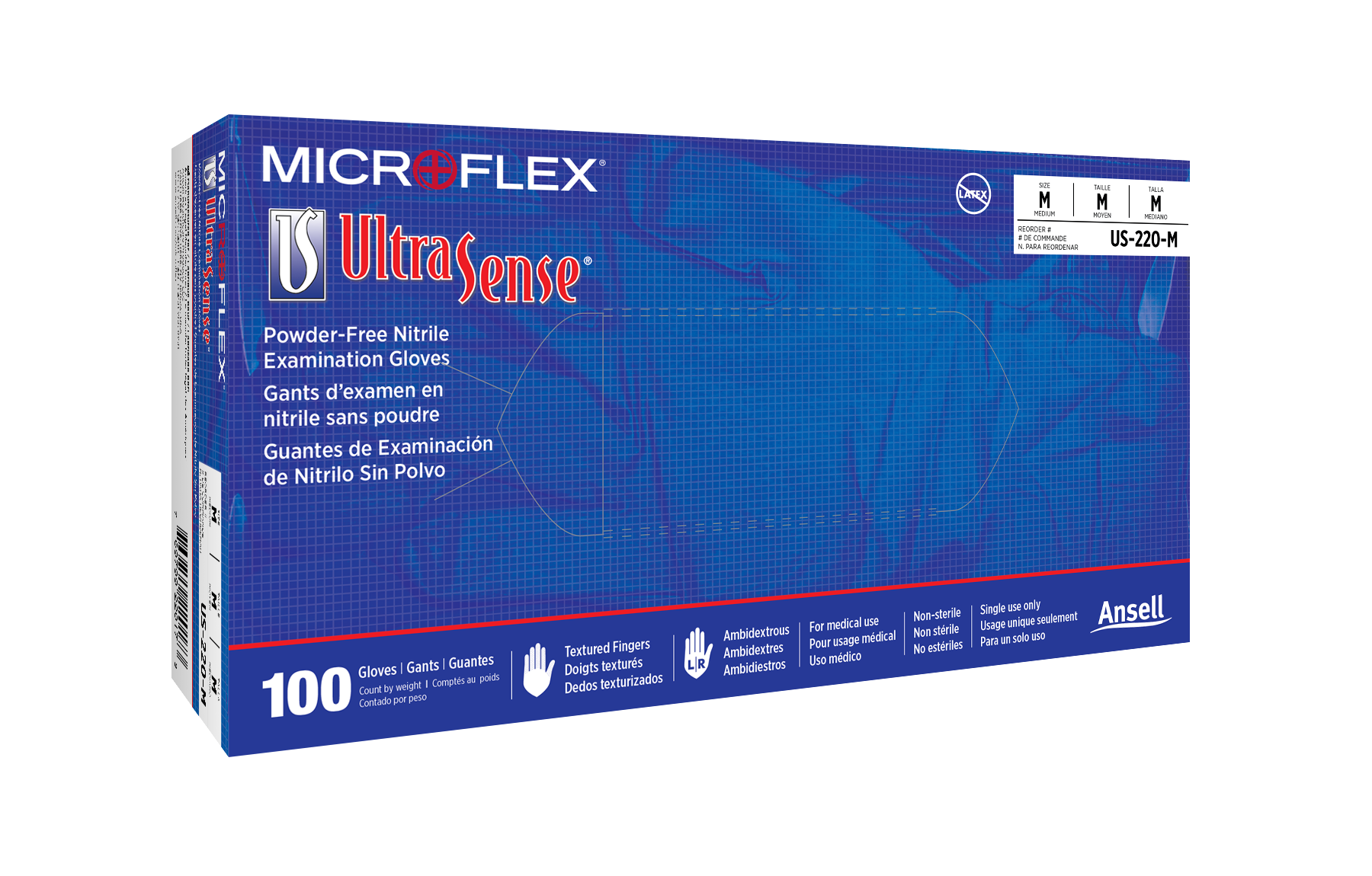MICROFLEX UltraSense Nitrile Exam Gloves Large Blue Non-Sterile 100/Bx thumbnail 11