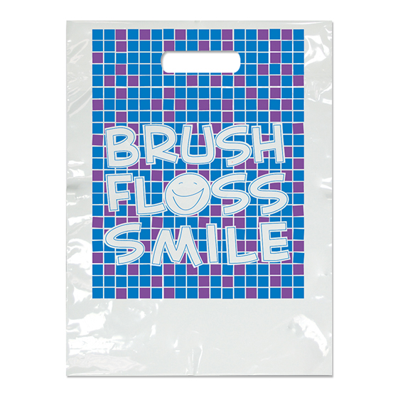2-Color Bags Brush Tile White 7.5 in x 9 in 100/Pk thumbnail 2