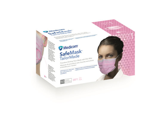 SafeMask TailorMade Procedure Mask with Chin Wire, ASTM Level 1, Pink, 50/Box, 2071 thumbnail 8