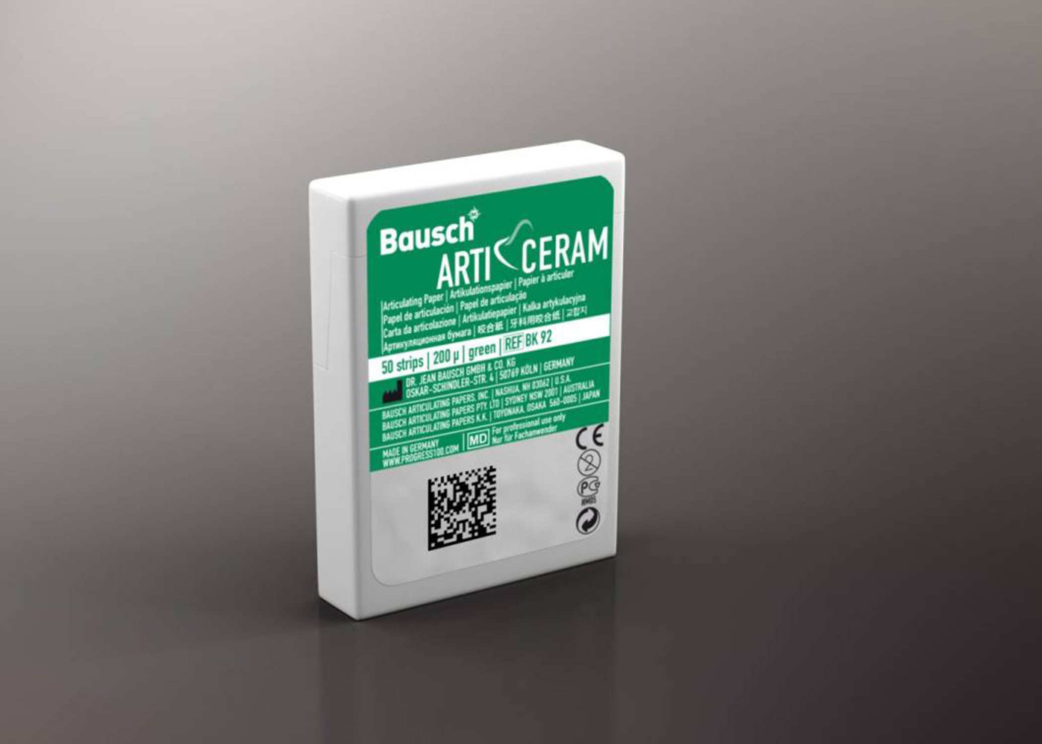 Arti-Ceram Articulating Paper Strips Green Plastic Dispenser 50/Bx thumbnail 3