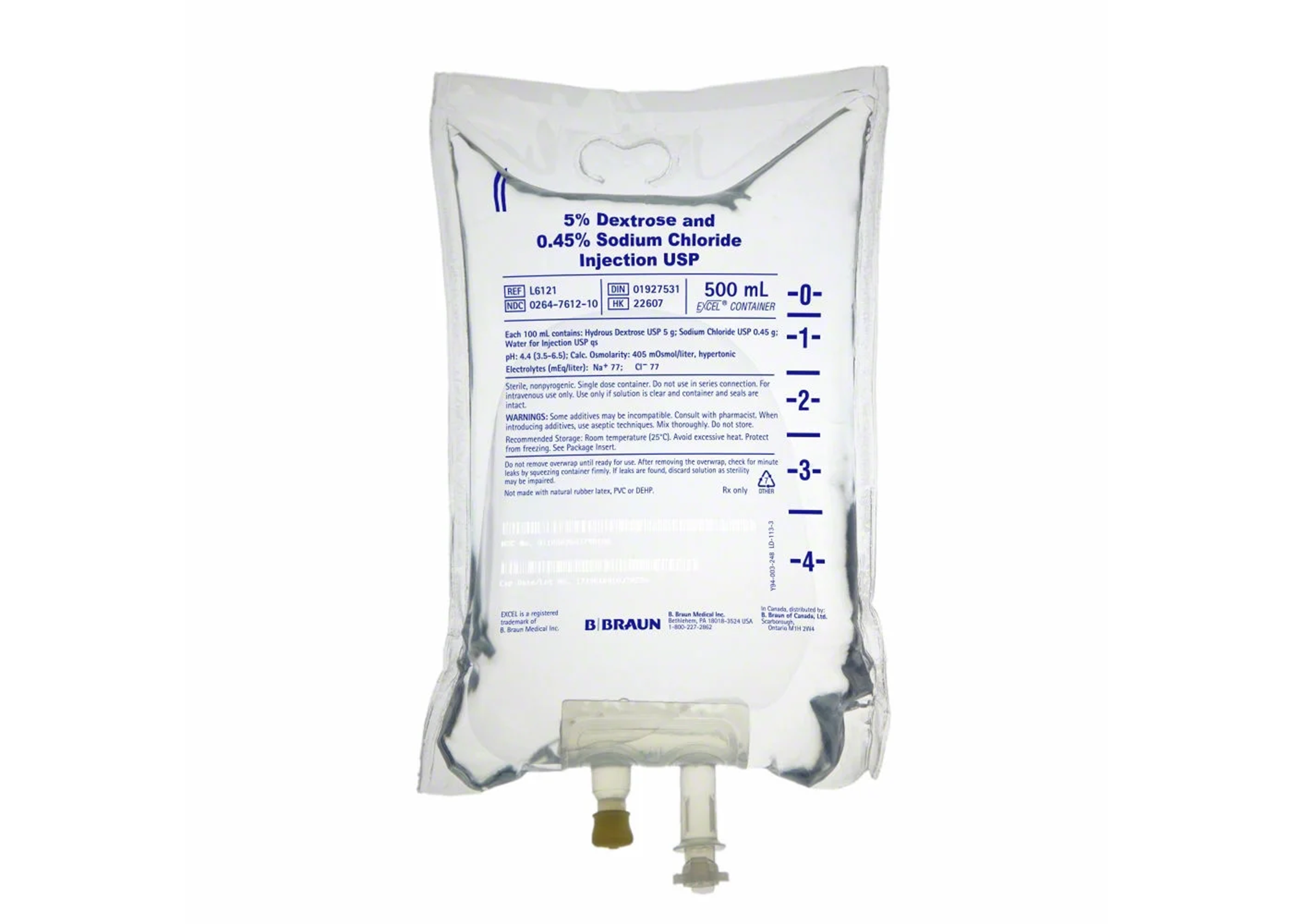 -Dextrose 5% 0.45% Sodium Chloride Inj Bag 500mL(24 image