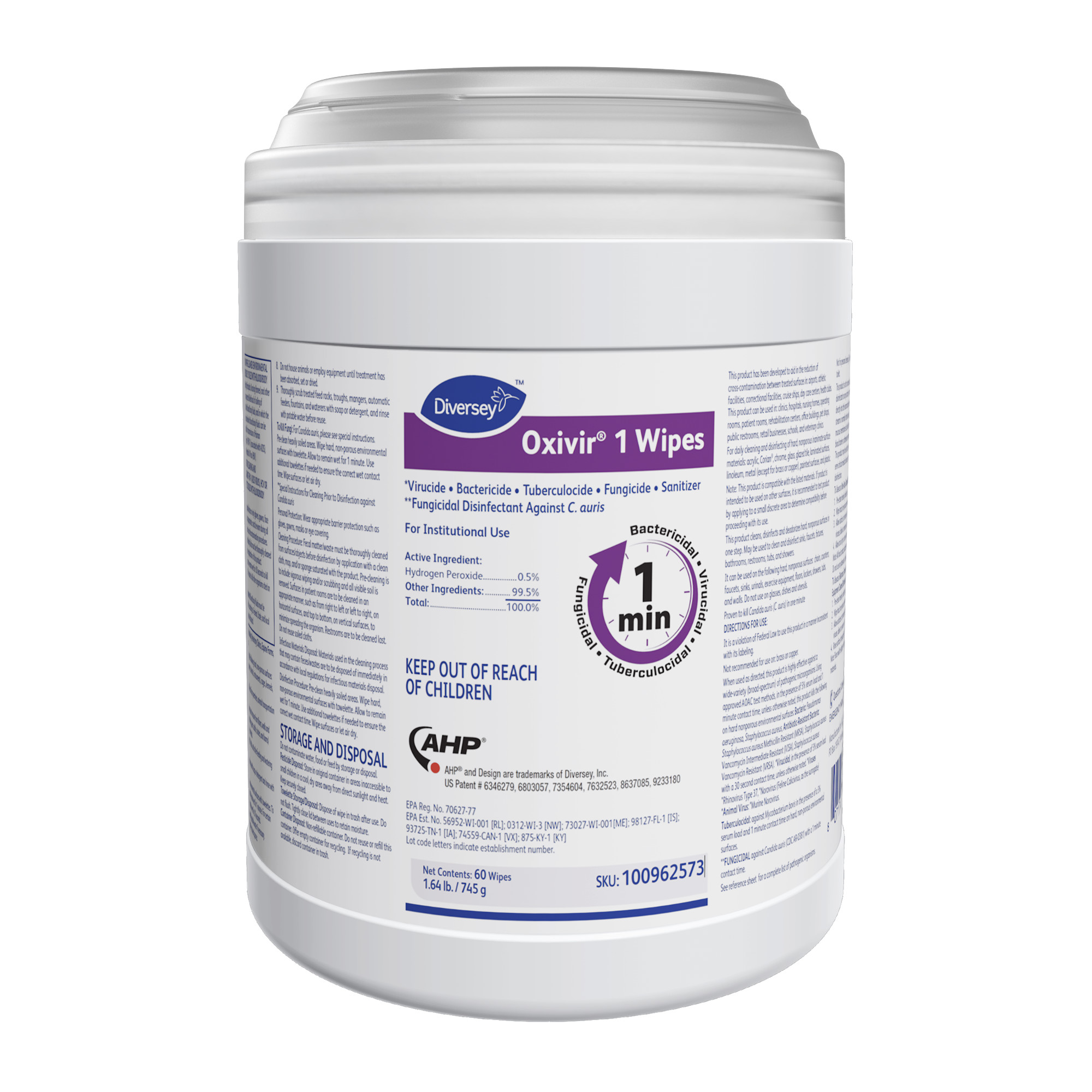 Oxivir 1 Surface Wipe / Canister Disinfectant Wipes 160ct / Canister 160/Cn thumbnail 14