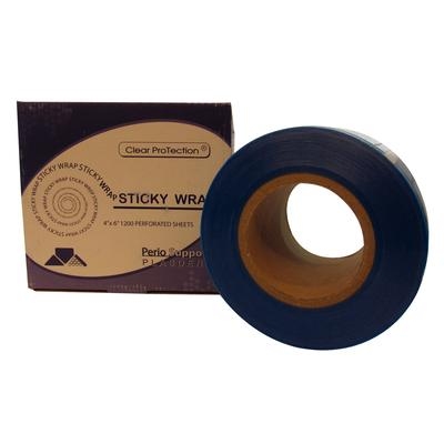 Plasdent 4" x 6" Blue Sticky Wrap Barrier Film Sheets. 1200 sheets per roll - PS1250B thumbnail 9