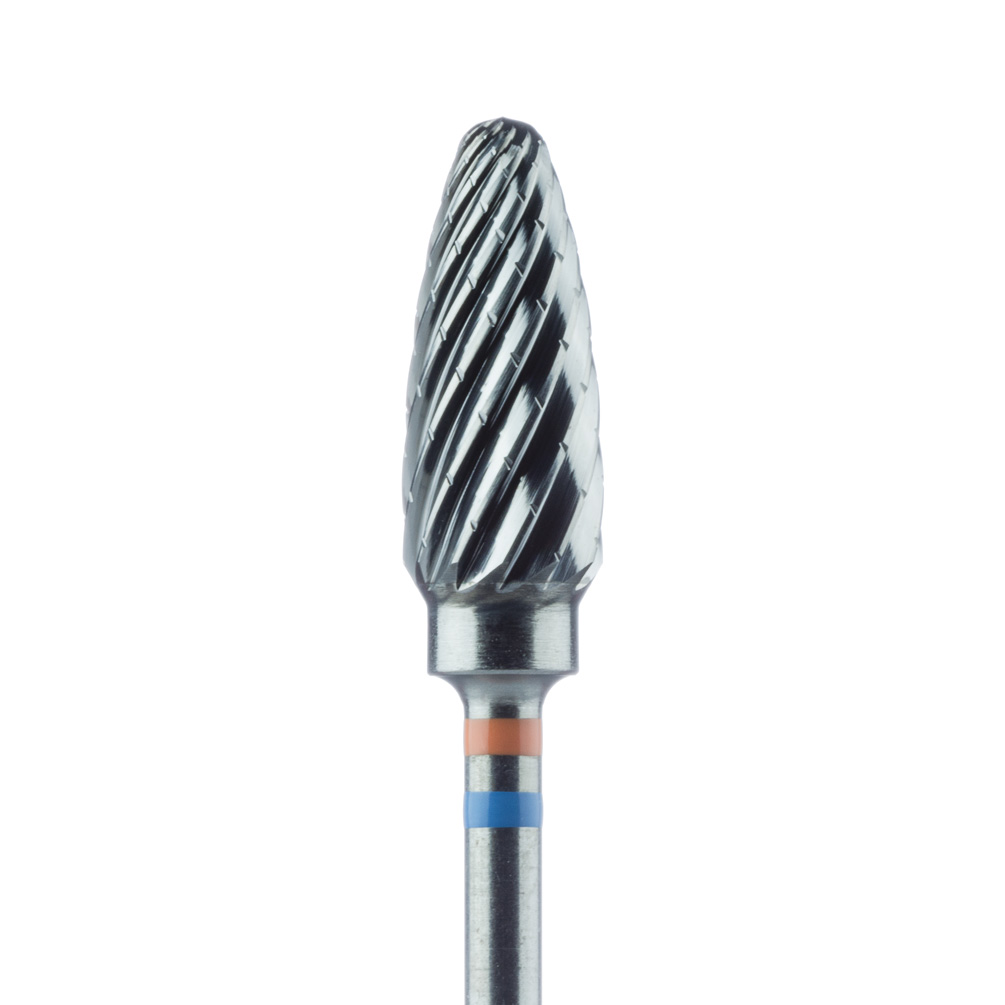 Laboratory Carbide Bur, HP, Faceted Toothing with Cross Cut, # 251FF, Fine, Orange/Blue, 2/Pk, HM251FF-060-HP product image