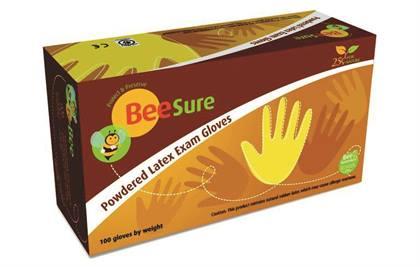 -BeeSure MED Smooth Latex Gloves (100) product image