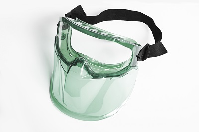 Safety Goggles w/Green Face Shield, Clear Lens product image