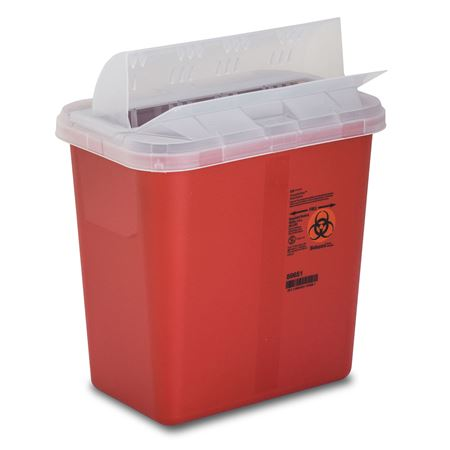 Sharps Container 2 Gallon, Lid, Red - Sharps Container 2 Gallon, Lid, Red - Image 1