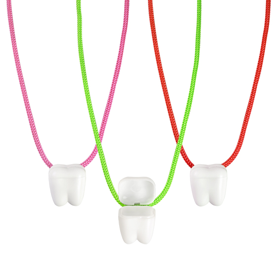 1" White Tooth Saver Necklace, 144/Pk, S49 thumbnail 3