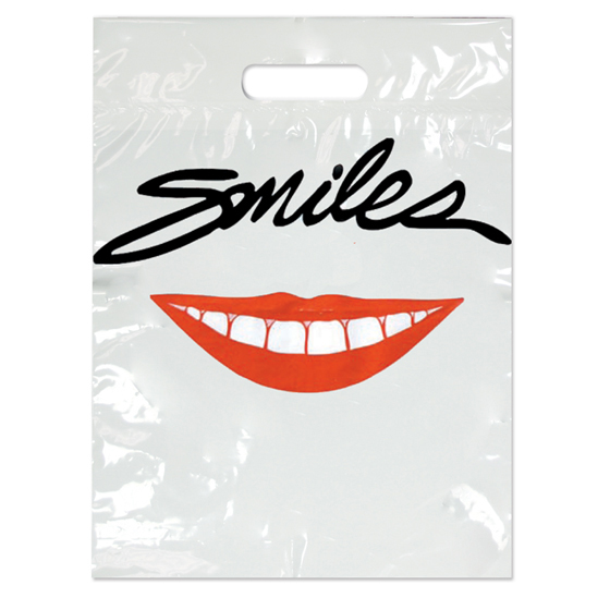 2-Color Bags Smiles Red Lips White 9 in x 13 in 100/Pk product image