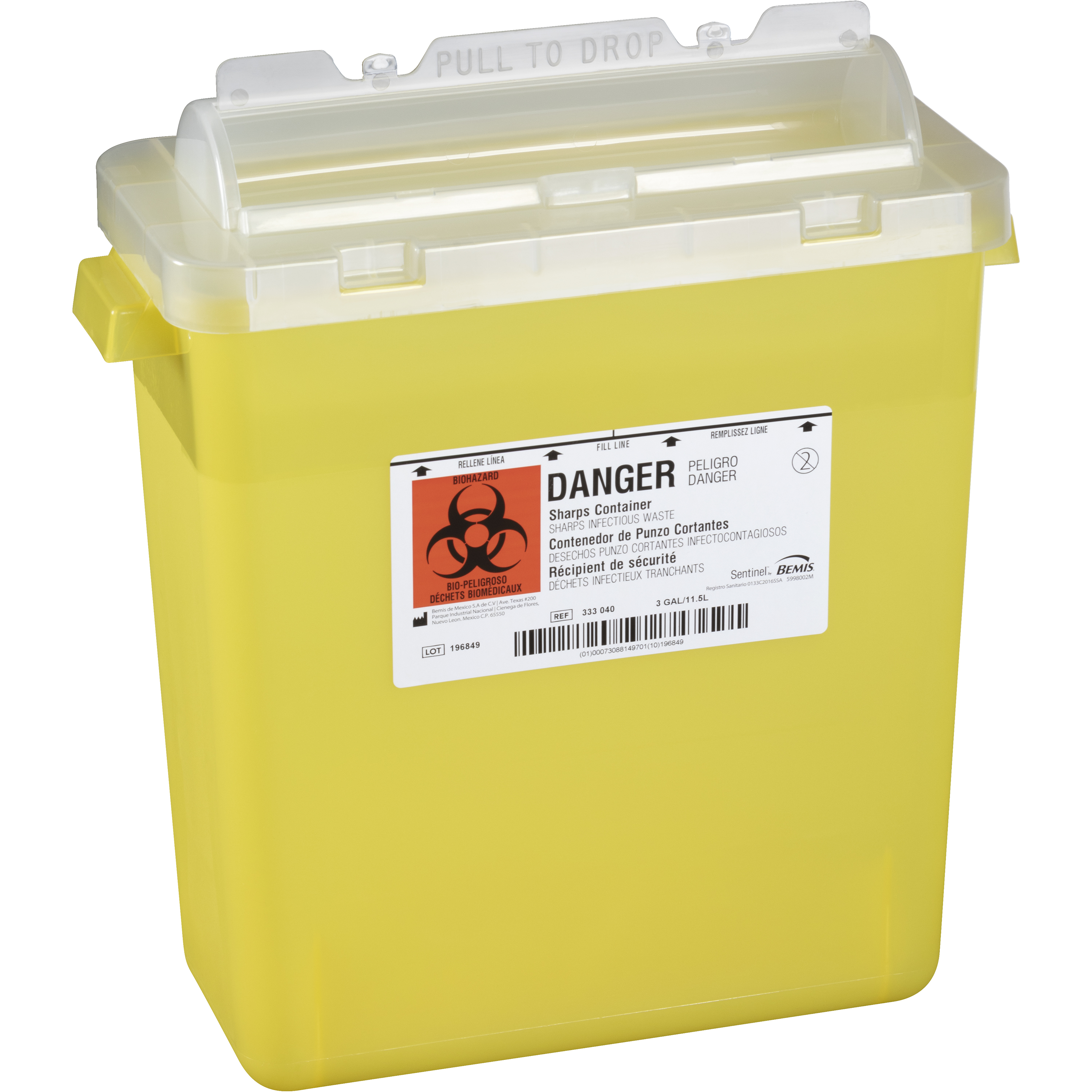 Sharps Container 3gal Yellow w/ Rotating Lid product image