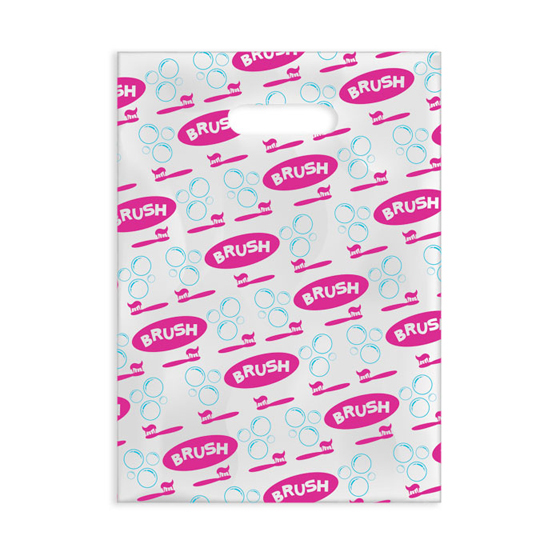 Scatter Print Bags Brush Bubbles 2 Sided Print Clear 100/Bx thumbnail 2