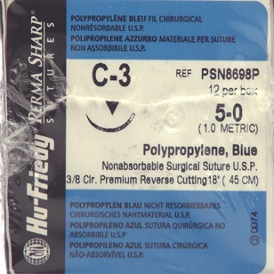 Perma Sharp Suture 5-0 18" Polypropylene Monofilament C-3 Blue 12/Bx thumbnail 9