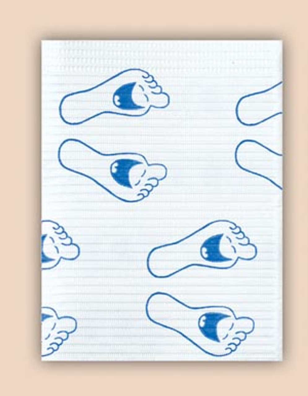 Polyback® Patient Towel 19" x 13" Happy Feet 3-Ply Tissue 1-Ply Poly Case of 500 product image