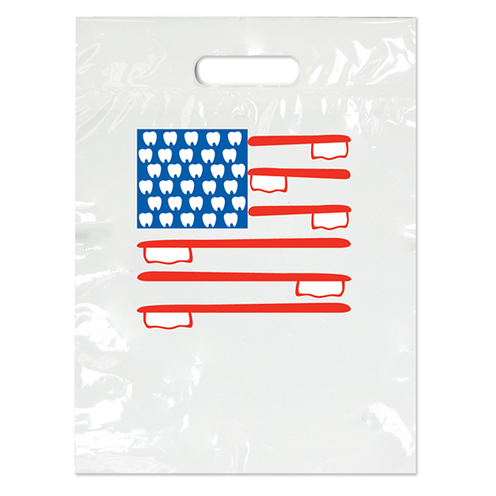 2-Color Bags American Flag White 7.5 in x 9 in 100/Pk product image