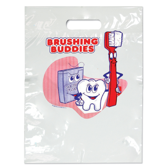 2-Color Bags Brushing Buddies White 7.5 in x 9 in 100/Pk product image