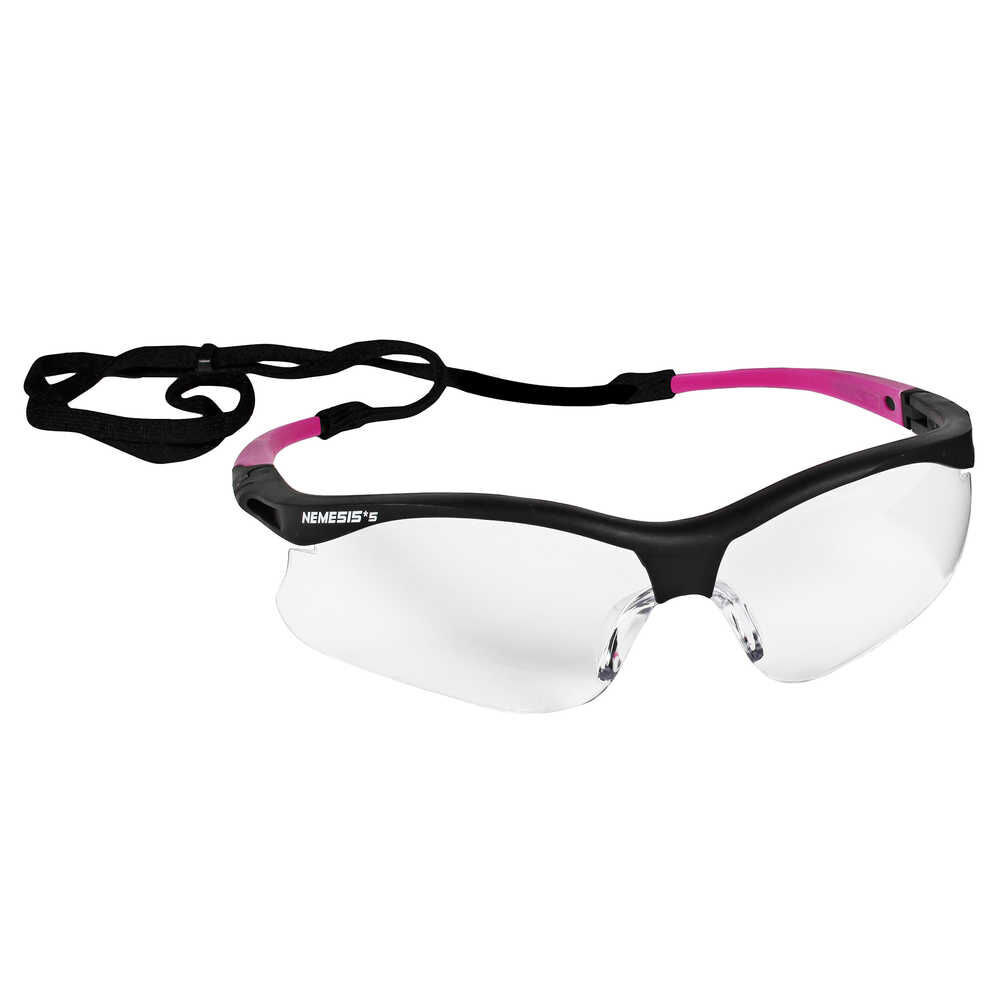 KC Nemesis Safety Eyewear Clr AF Blk Frm Pink Tips product image