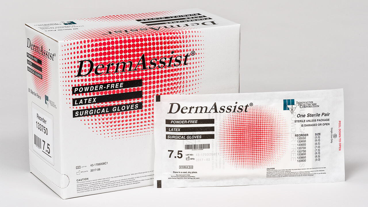 DermAssist Latex Surgical Gloves 8 Natural 50/Bx thumbnail 2