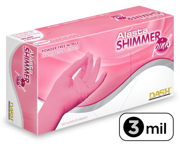 Alasta Shimmer Nitrile Exam Gloves Small Pink Non-Sterile thumbnail 13