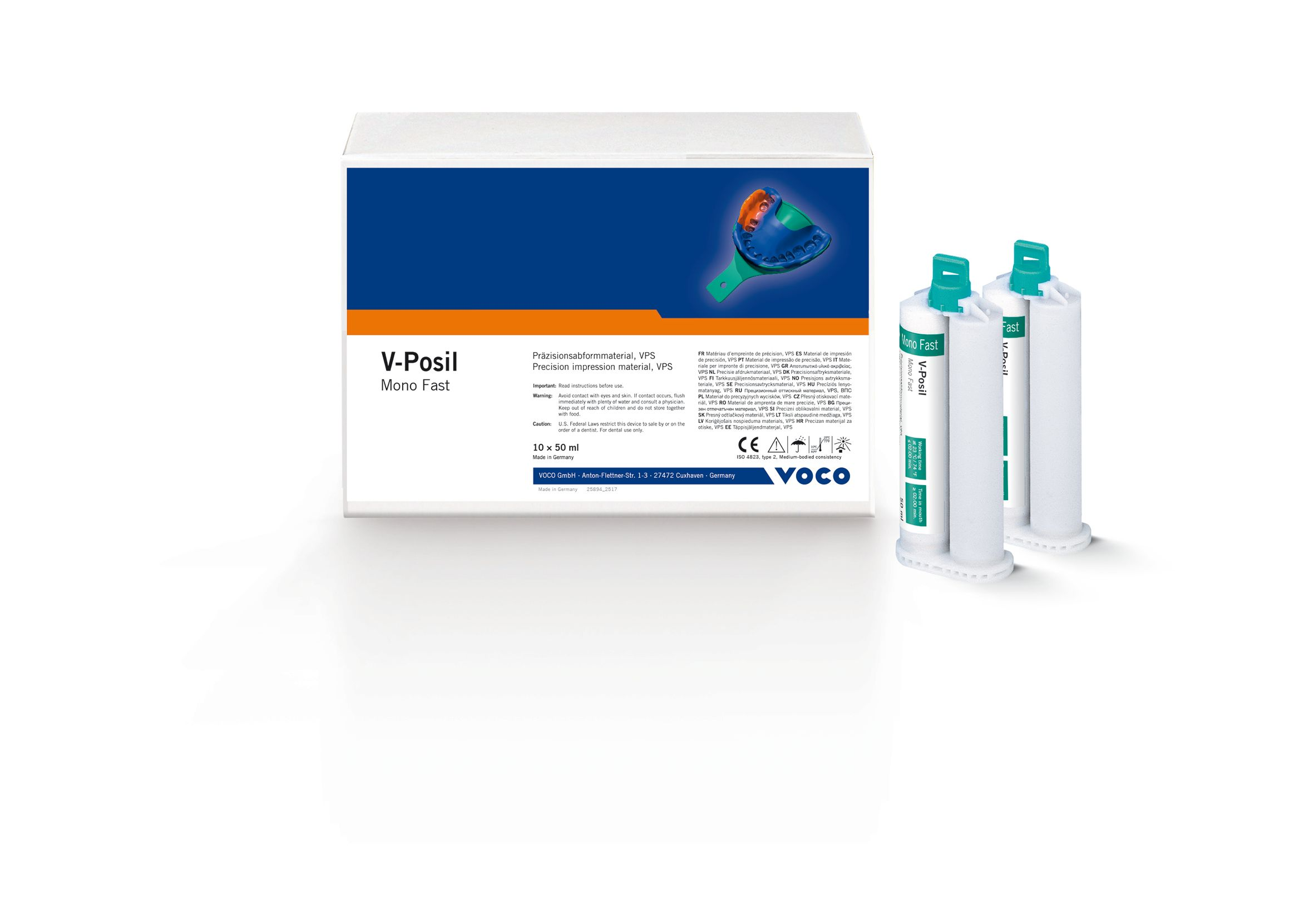 V-Posil Impression Material Fast Set 50 mL Monophase Cartridge Refill 10/Pk thumbnail 3