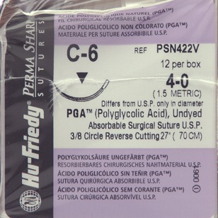 Perma Sharp Suture, Undyed Braided PGA, Absorbable, C-6, 4-0, 27", 12/Pk, PSN422V thumbnail 13