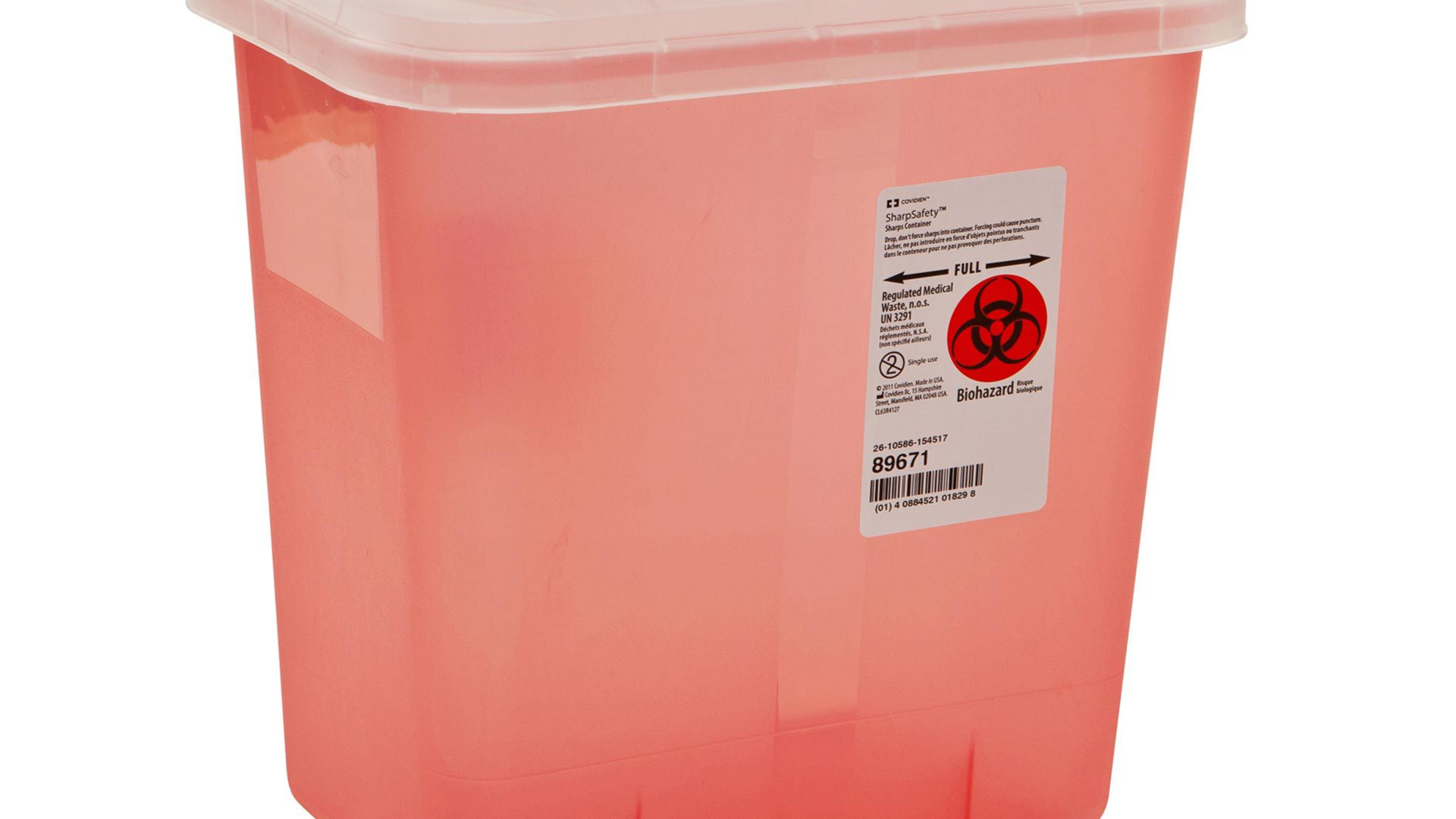 Sharps Container 2 Gallon, Red w/Clear Lid thumbnail 2