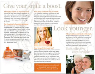 Sinsational Smile Teeth Whitening Brochures, 100/Box - Sinsational Smile Teeth Whitening Brochures, 100/Box thumbnail 2