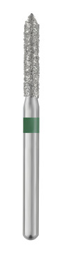 Piranha Diamond Single-Use Burs, FG, Beveled Cylinder, # 885-016, 1.6 mm, Coarse, Green, 25/Pk, 885-016C image