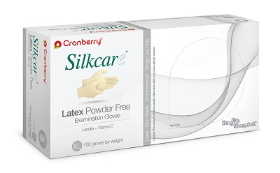 Silkcare Latex Powder-Free Examination Gloves, Medium, 100/Box, CR7817 image