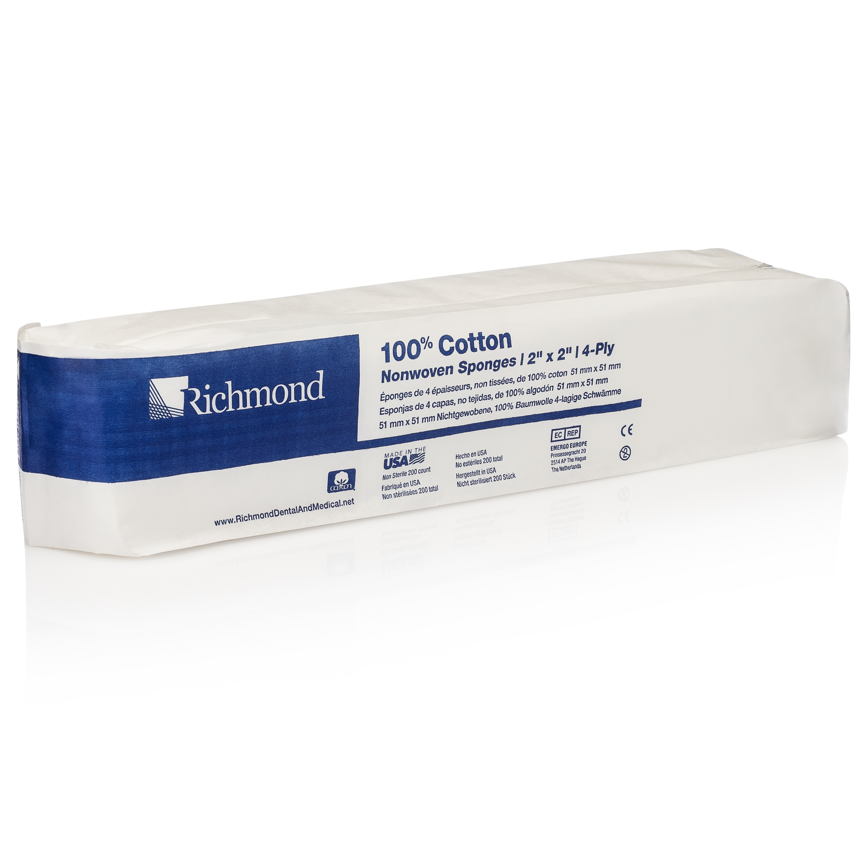 100% Cotton Non-Woven Sponges, 4-Ply, 2" x 2", 5000/Pk thumbnail 14