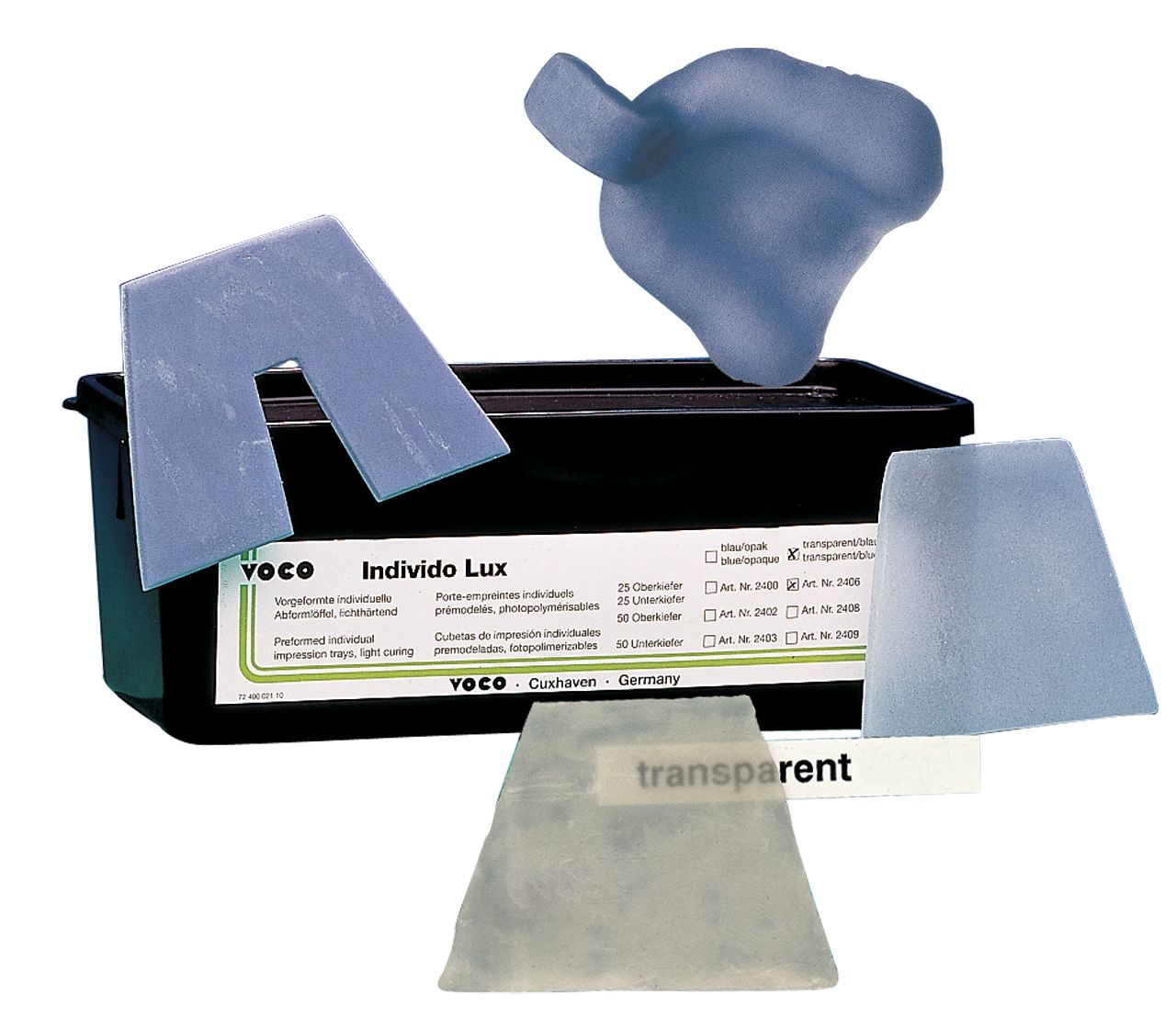 Individo Lux Custom Tray Material Maxillae Light Cure Blue Opaque 50/Pk thumbnail 3