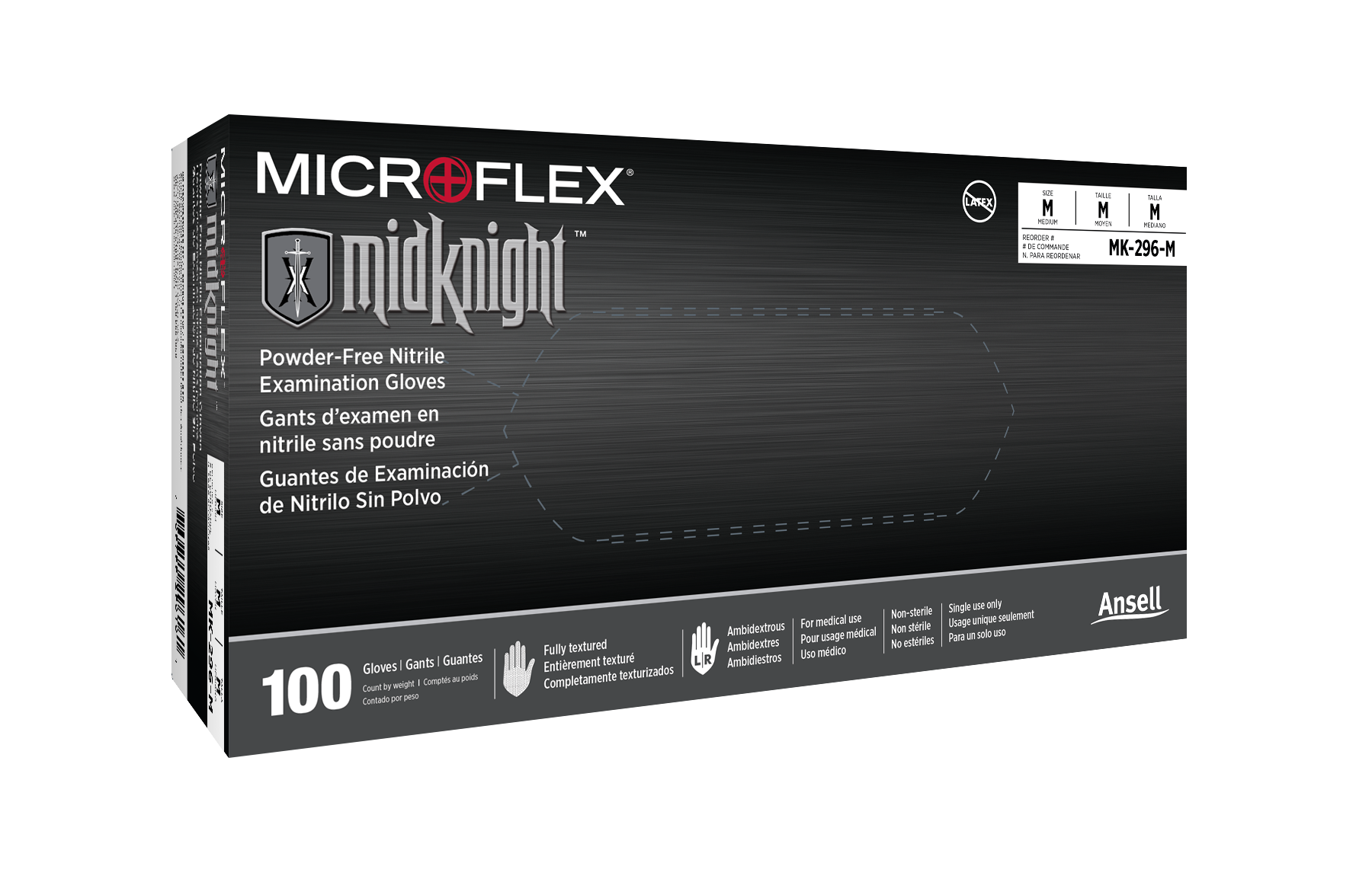 MICROFLEX MidKnight Touch Nitrile Exam Gloves X-Small Black Non-Sterile thumbnail 7
