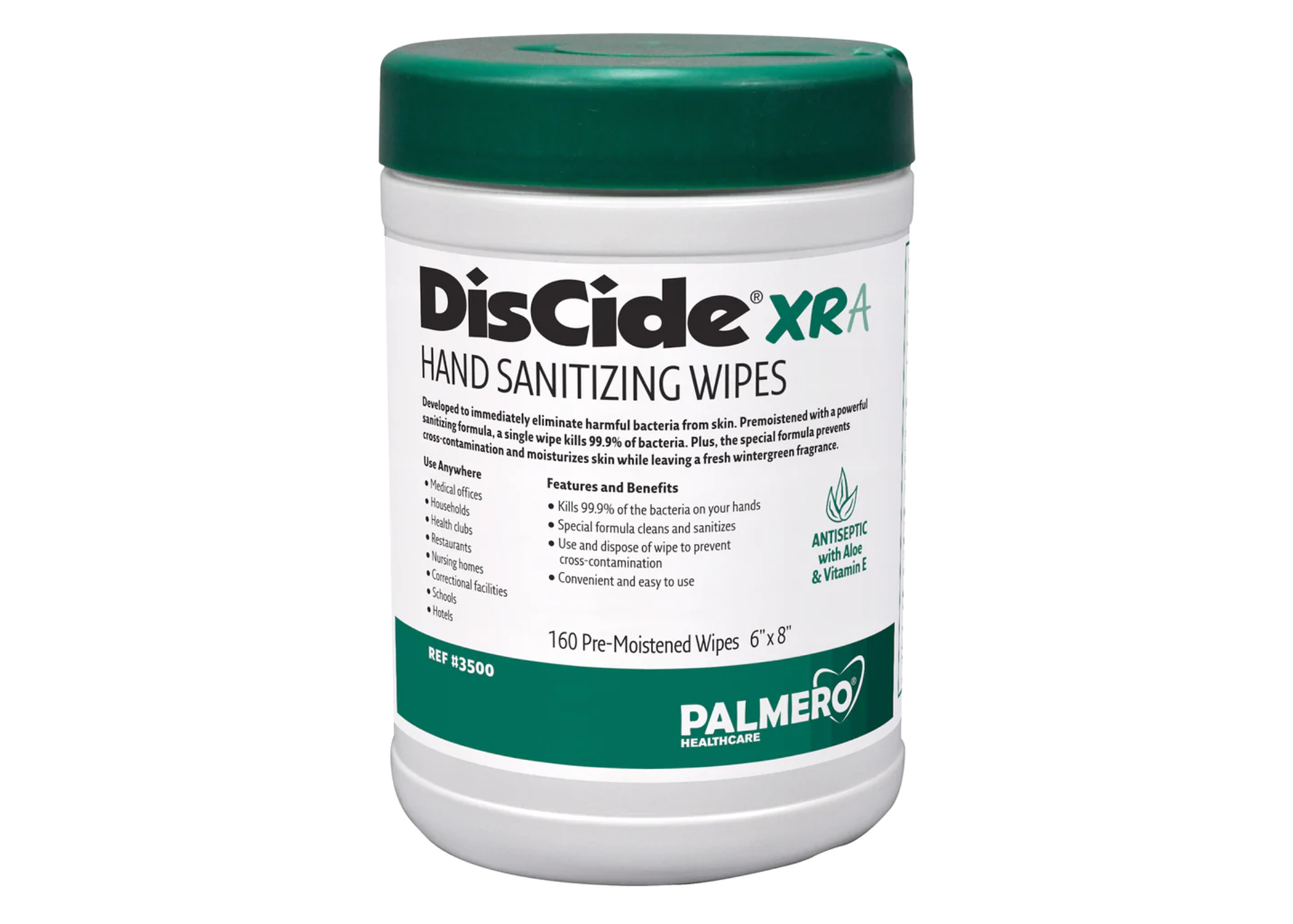DisCide XRA Wipes Sanitizer Canister Wintergreen 160/Pk product image