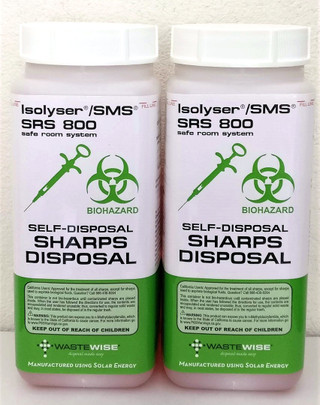 Isolyser/SMS Sharps Container 0.23gal Wht/Grn 3x3.5x7.25" Vert Drp Plstc 2/Pk thumbnail 5