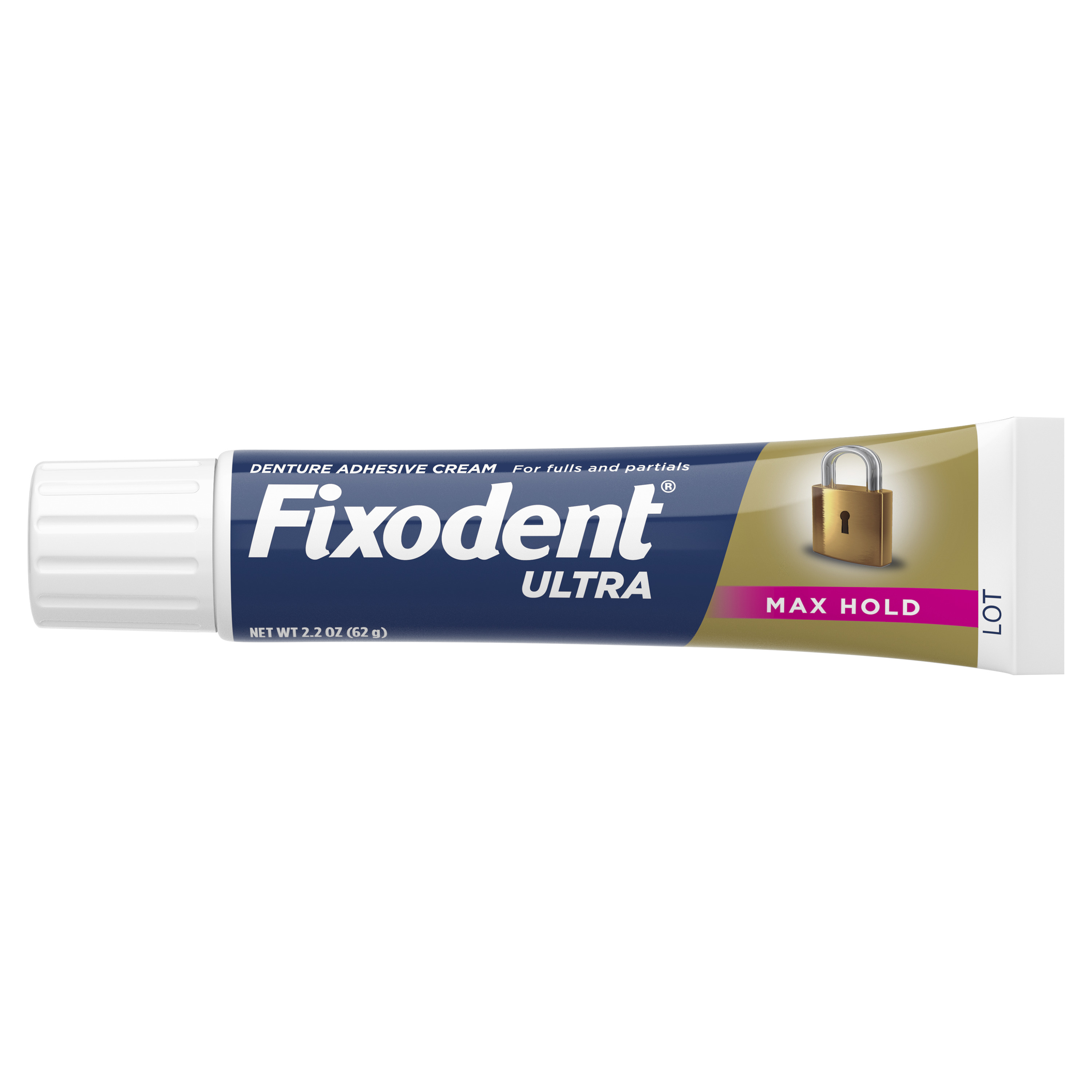818-0558  Fixodent ULTRA Max Hold Denture Adhesive, 2.2 oz Tube, 80362560 thumbnail 2