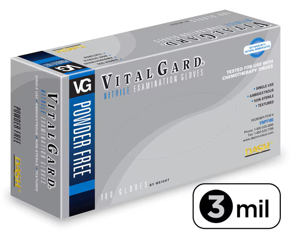 VitalGard Nitrile Exam Gloves X-Small Blue Non-Sterile thumbnail 9