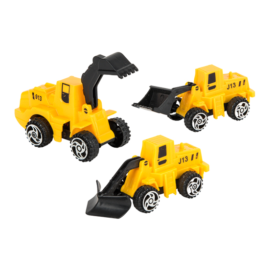 Toys Pull Back Trucks Construction Vehicles Yellow / Black Plastic 24/Pk product image