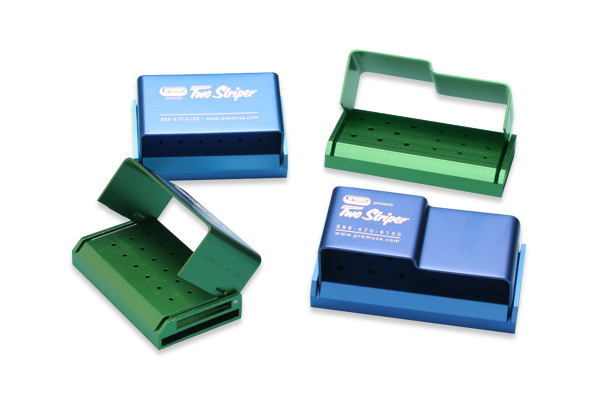 Anodized Aluminum Bur Block, with Swivel Lid, 18-Hole, Green, 1/Pk, 9051021 thumbnail 7