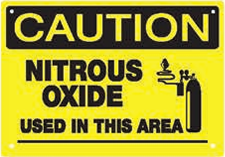 Caution Nitrous Oxide Sign, Vinyl 7" x 10" product image