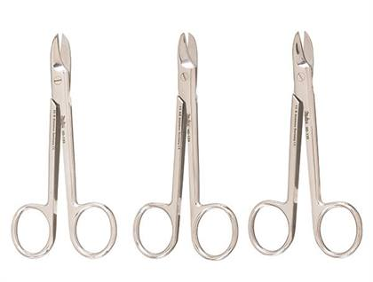 Wire Cutting Scissors 4-1/4" Curved One Serated Blade thumbnail 2