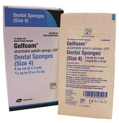 -Size 50 Gelfoam Sponges 80mmX62.5mm (4) product image