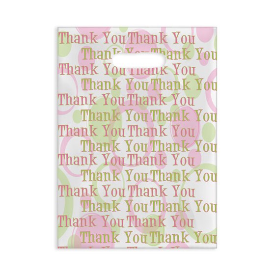 Scatter Print Bags Thank You 2 Sided Print Clear 100/Bx thumbnail 2