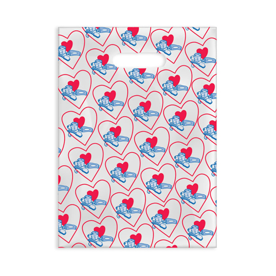 Scatter Print Bags Dental Hearts 2 Sided Print Clear 100/Bx product image