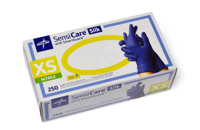 SensiCare Silk Nitrile Exam Gloves X-Small Dark Blue Non-Sterile product image