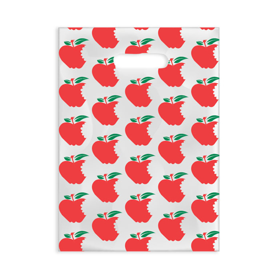 Scatter Print Bags Apples 2 Sided Print Clear 100/Bx thumbnail 2